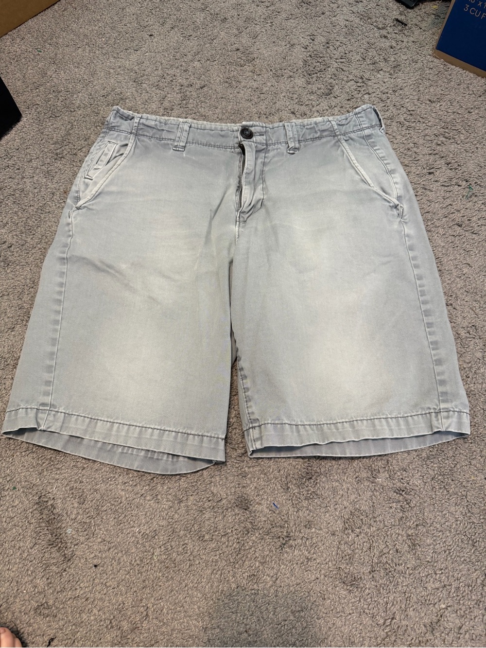 American Eagle Outfitters Light Gray Flat Front Chino Shorts